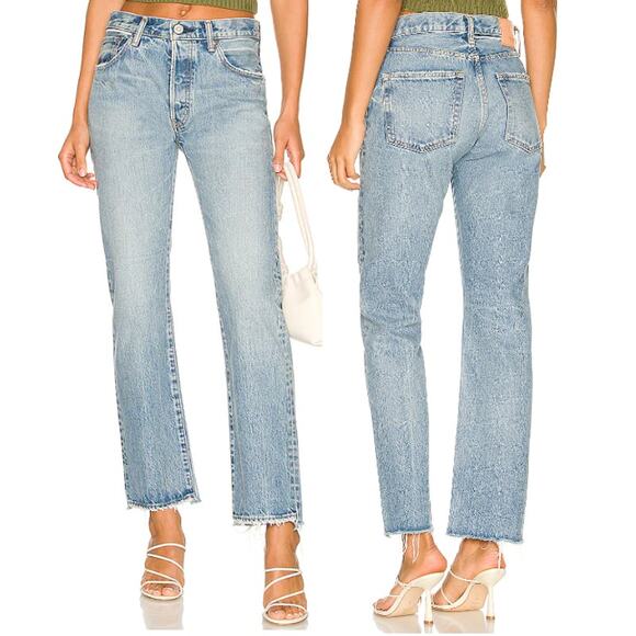 Moussy Vintage Denim - Moussy Vintage Samuel High Waisted Denim Straight Jeans Blue Women's Size 29
